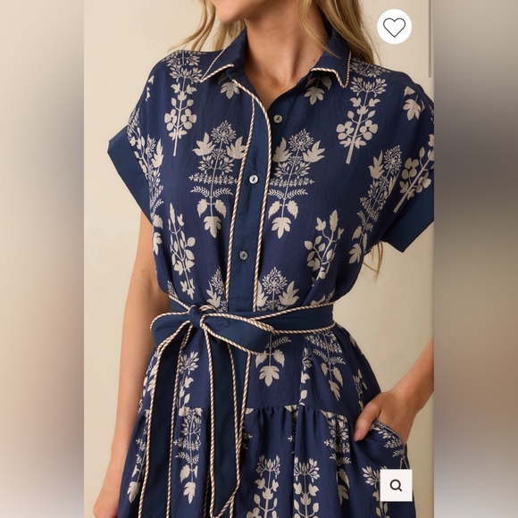 Entro Navy Blue Floral maxi Dress - Picture 3 of 13